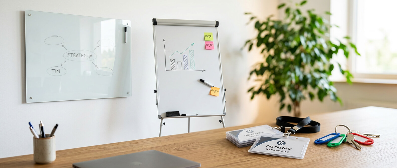 ID kartice, flip chat table, bele table, privesci za ključeve goffice kancelarijski materijal
